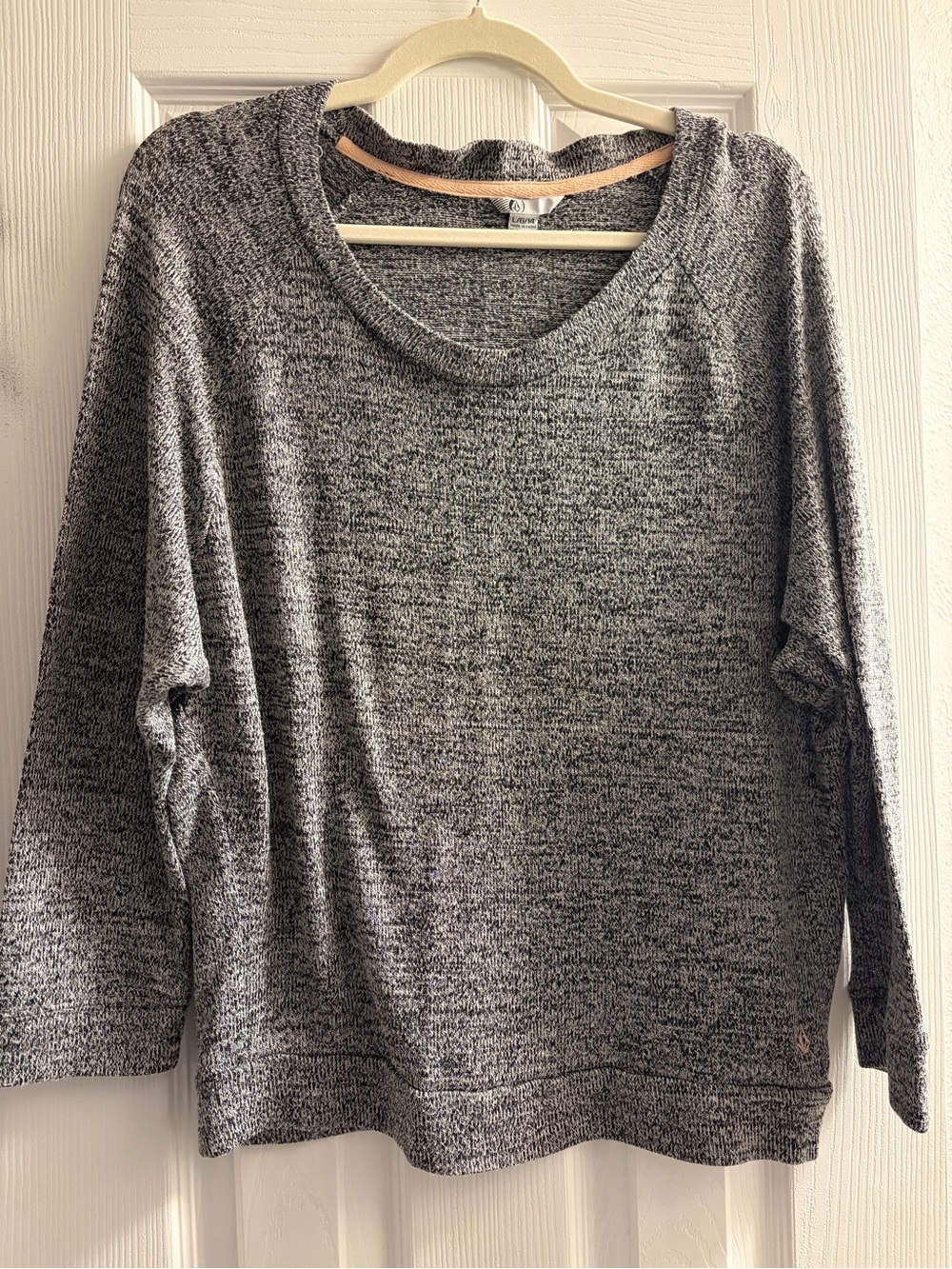 Volcom Gray Marled Scoop Neck Knit Top